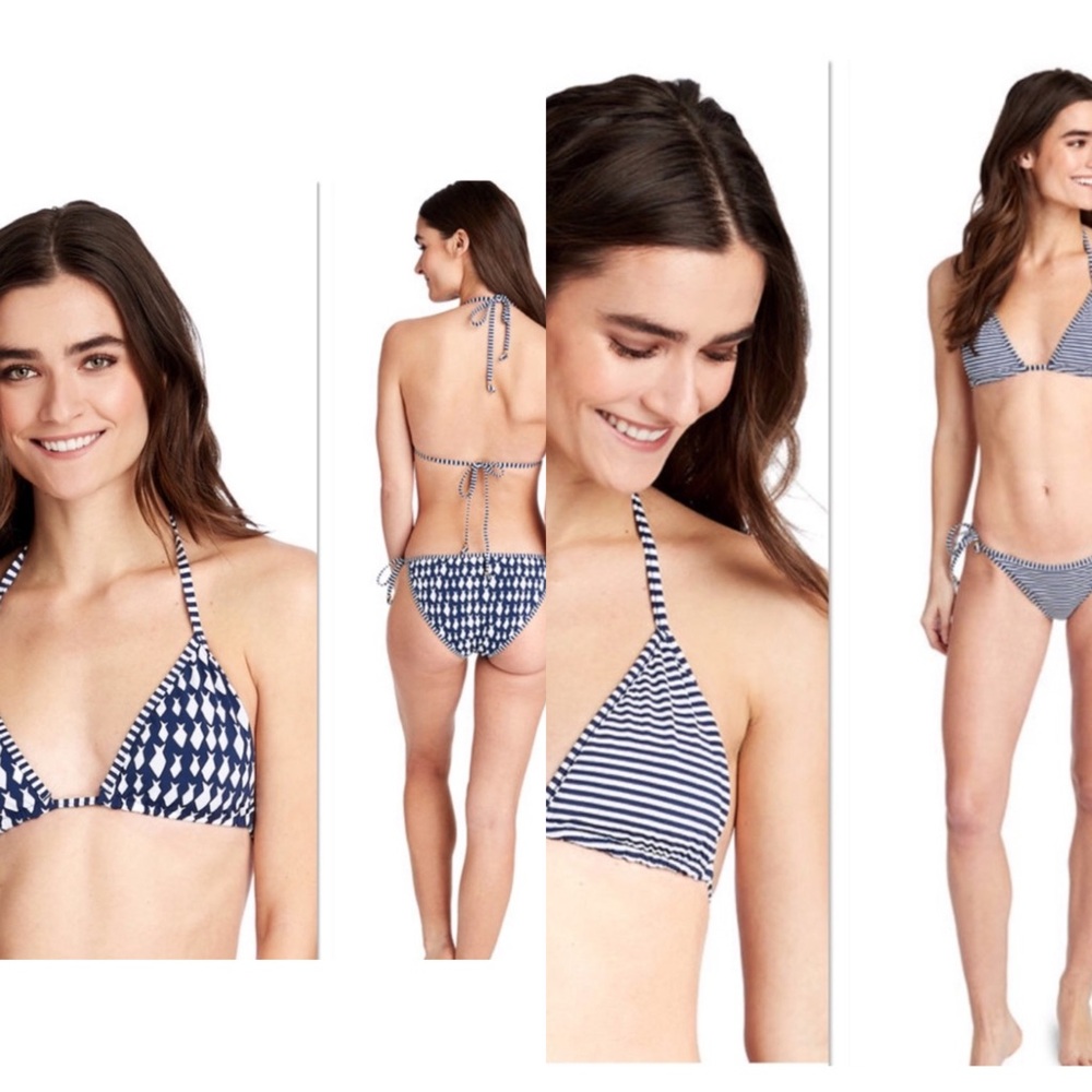 Vineyard Vines Diamond Fish Print Reversible String 2Pc Bikini Set Sz S NWT